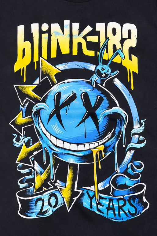 Blink-182 20 Years smiley logo pop punk band t-shirt unisex black S-3XL