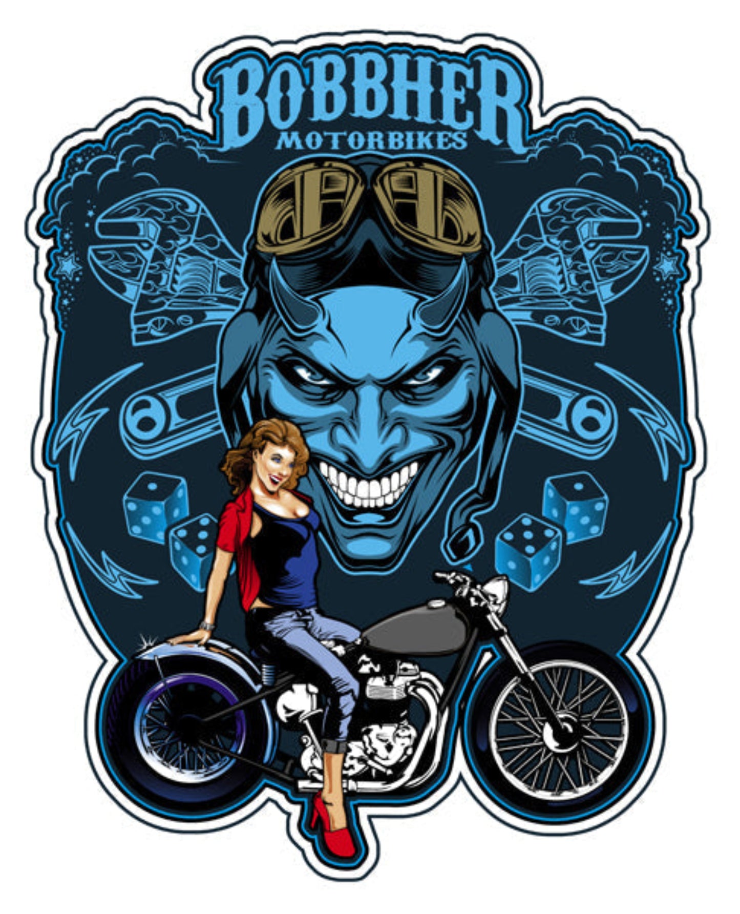 Add bold biker attitude with the “Bobbher Devil Motorbikes” laser-cut steel sign by Bernard Oliver. Vintage motorcycle art, 16×20, made in the USA.