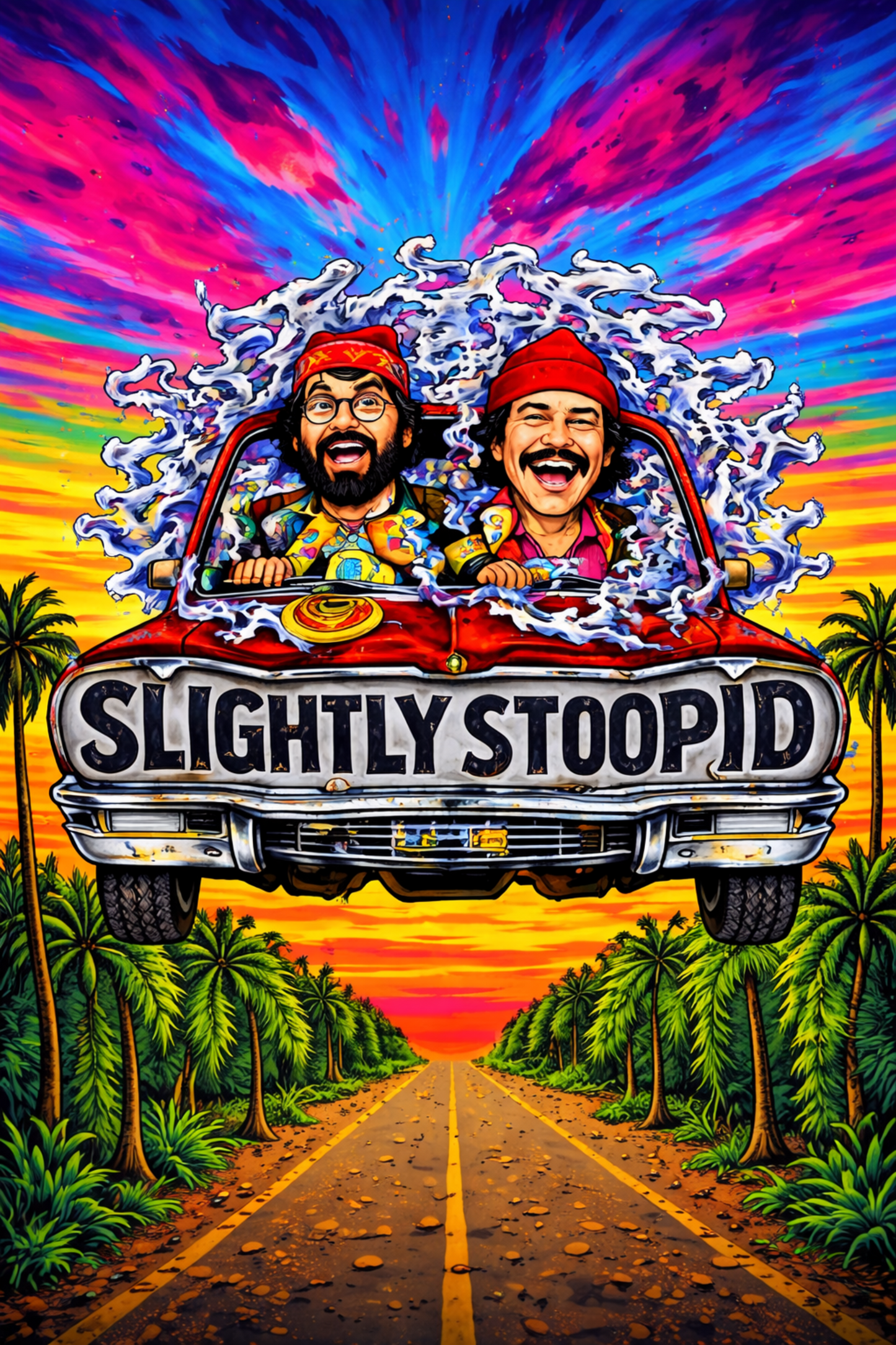 Cheech and Chong Slightly Stoopid themed road trip design
