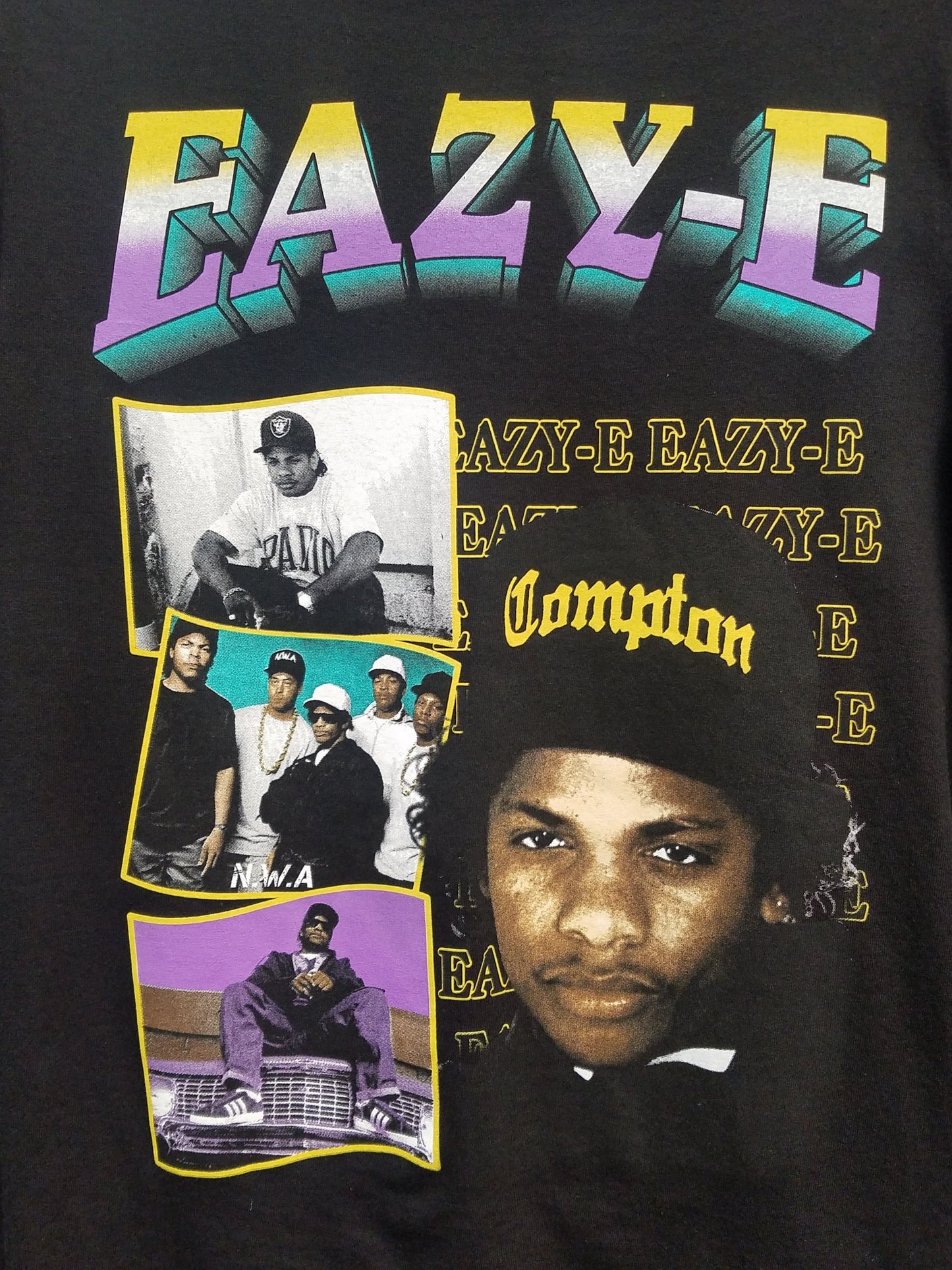 eazy-e colored pictures adult silkscreen t-shirt available from small 3xl unisex rap hip hop music nwa apparel adult shirt tops