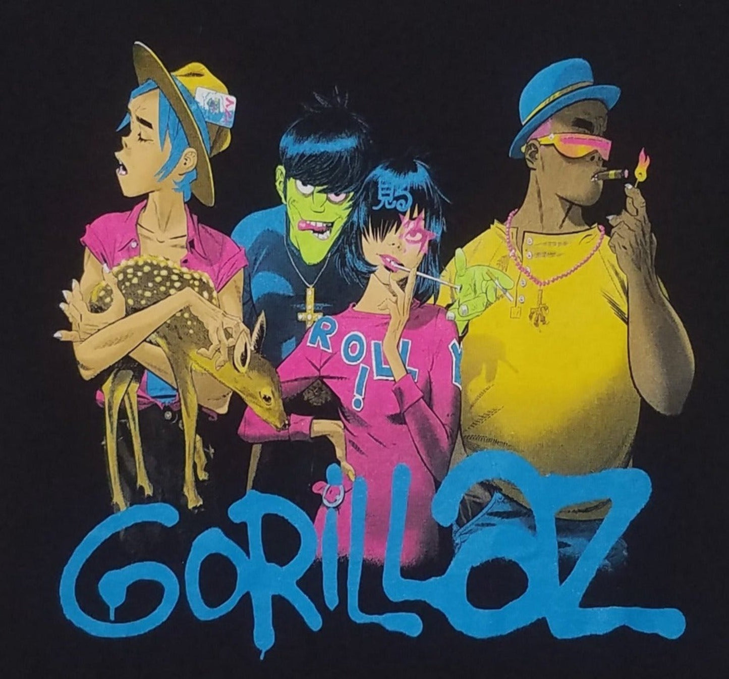 ’Gorillaz - Baby Deer’ Adult Silkscreen T-Shirt. Available From Small-3XL. - Unisex Short Sleeve Shirt