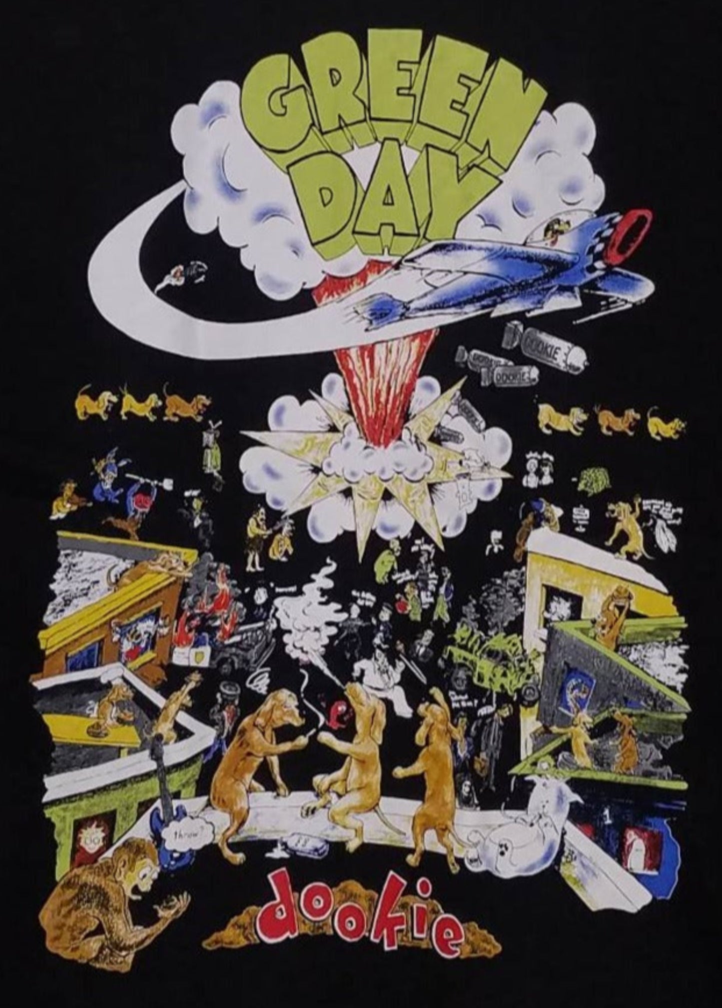 green day dookie adult silkscreen punk band t-shirt available from small-3xl unisex music apparel adult shirts tops