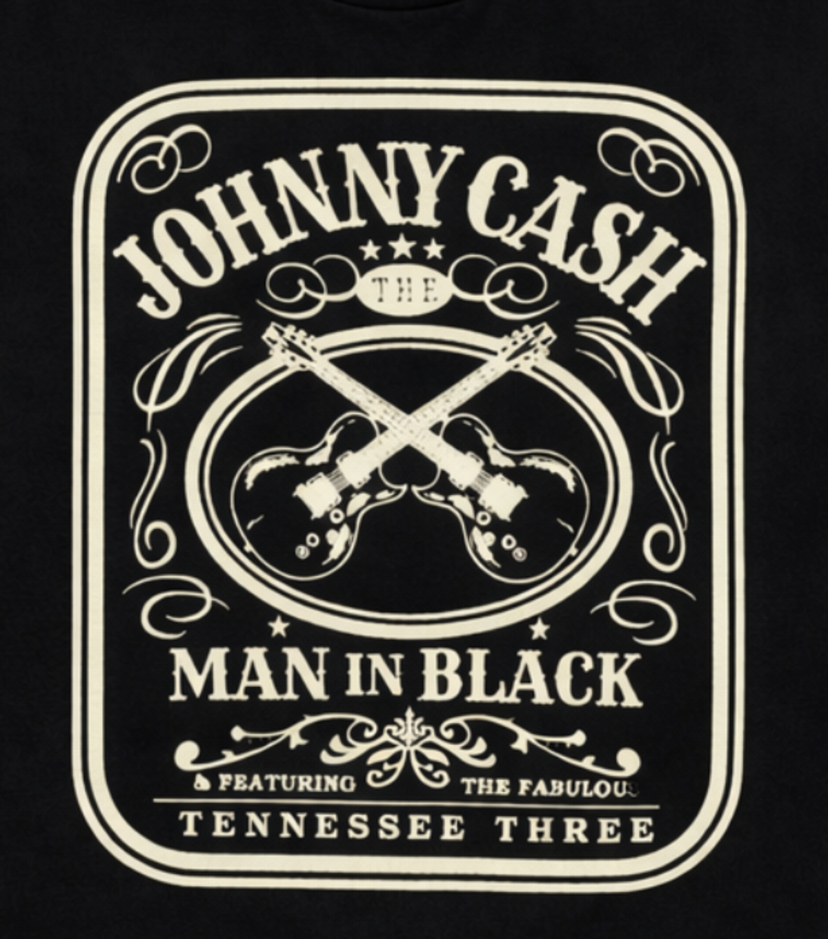 Johnny Cash Man in Black crossed guitars t-shirt black unisex country music tee S-3XL