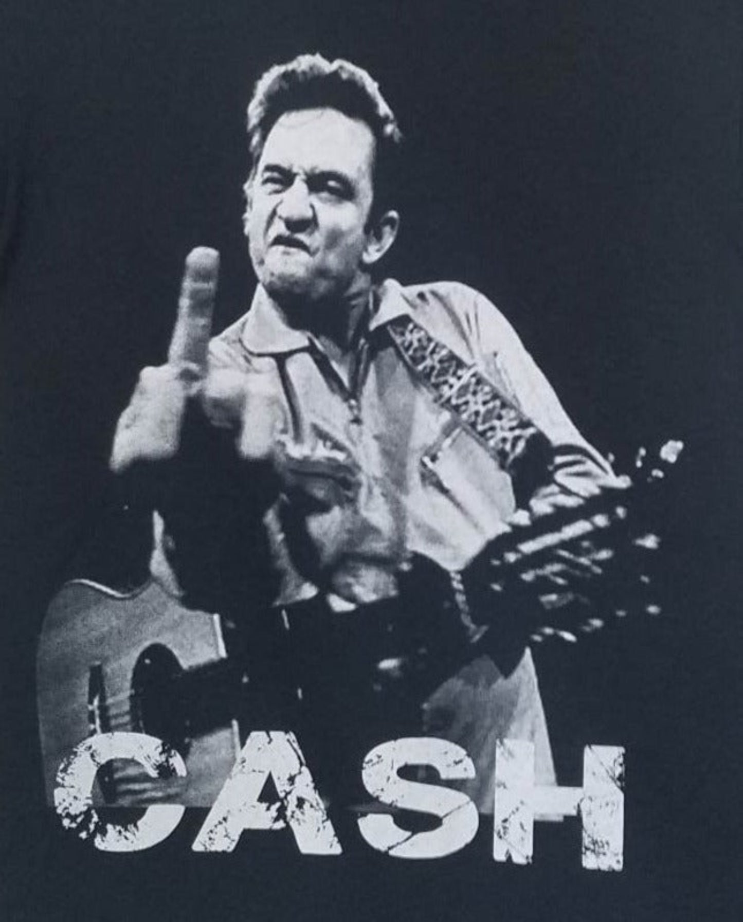 Johnny Cash San Quentin 1969 Middle Finger T-Shirt – Iconic Concert Image