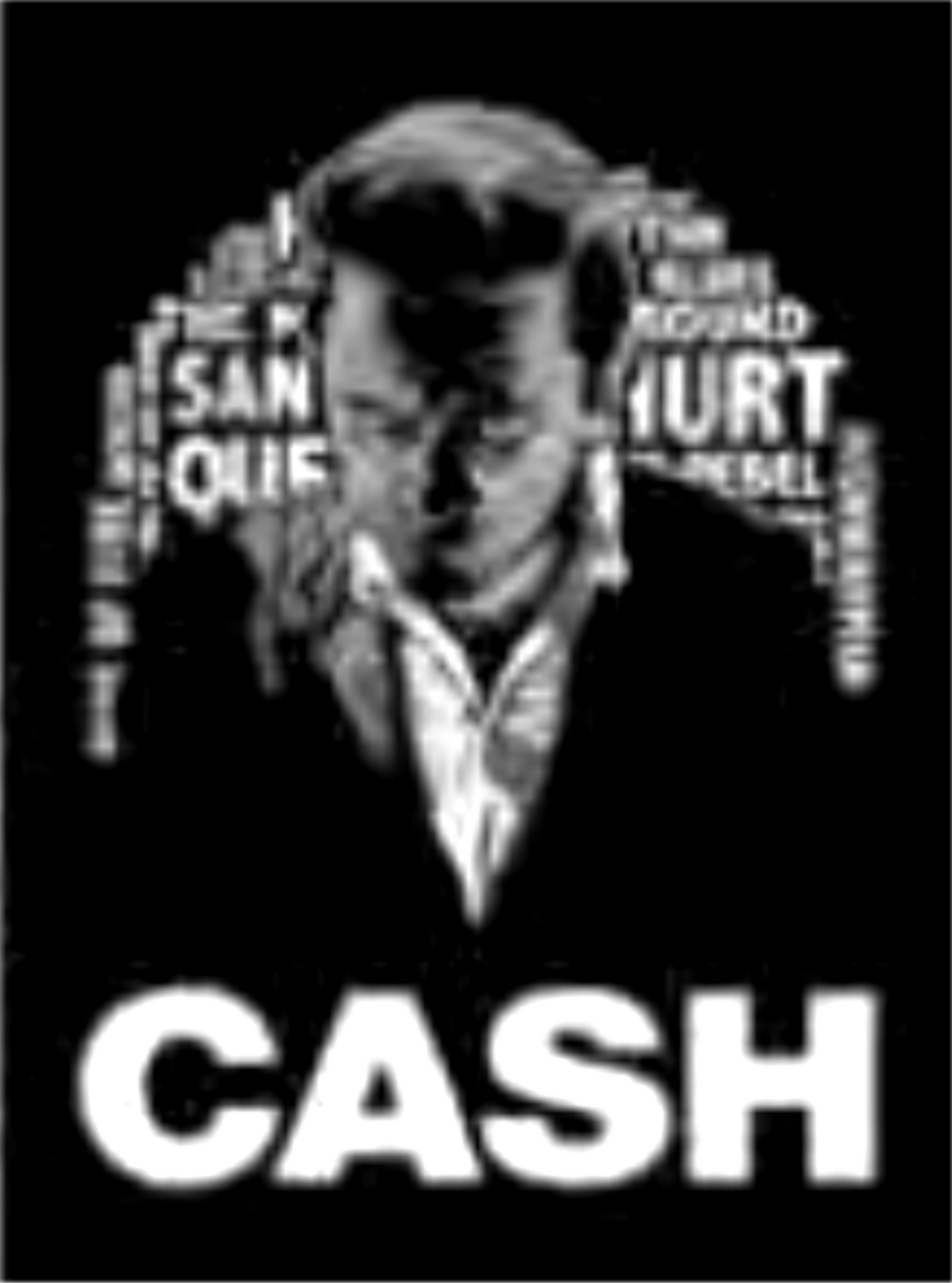 Johnny Cash tribute portrait typography design