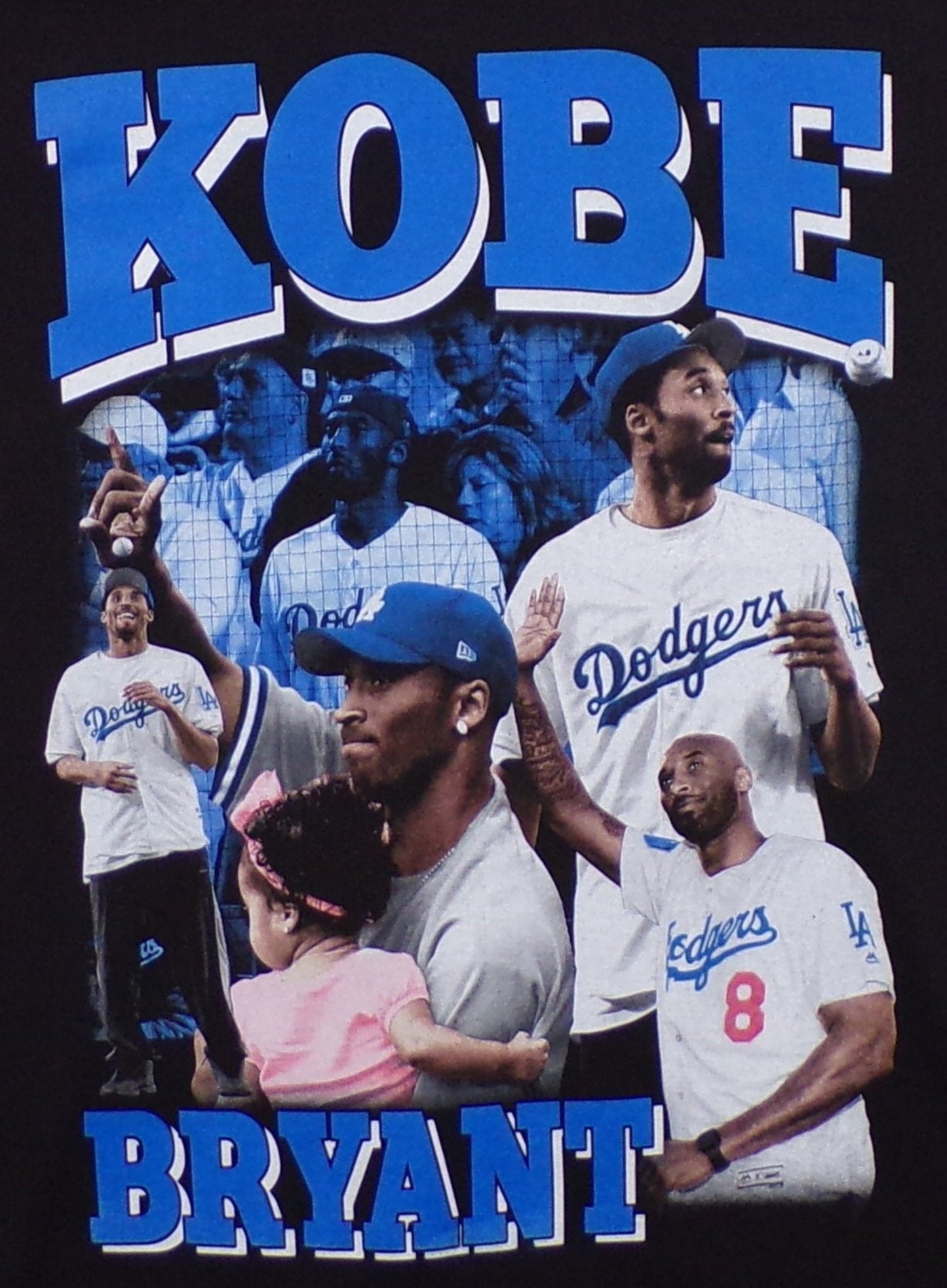 New ’Kobe Bryant - Dodgers’ Adult Silkscreen T-Shirt. Available From Small-3XL. - Unisex Short Sleeve Shirt