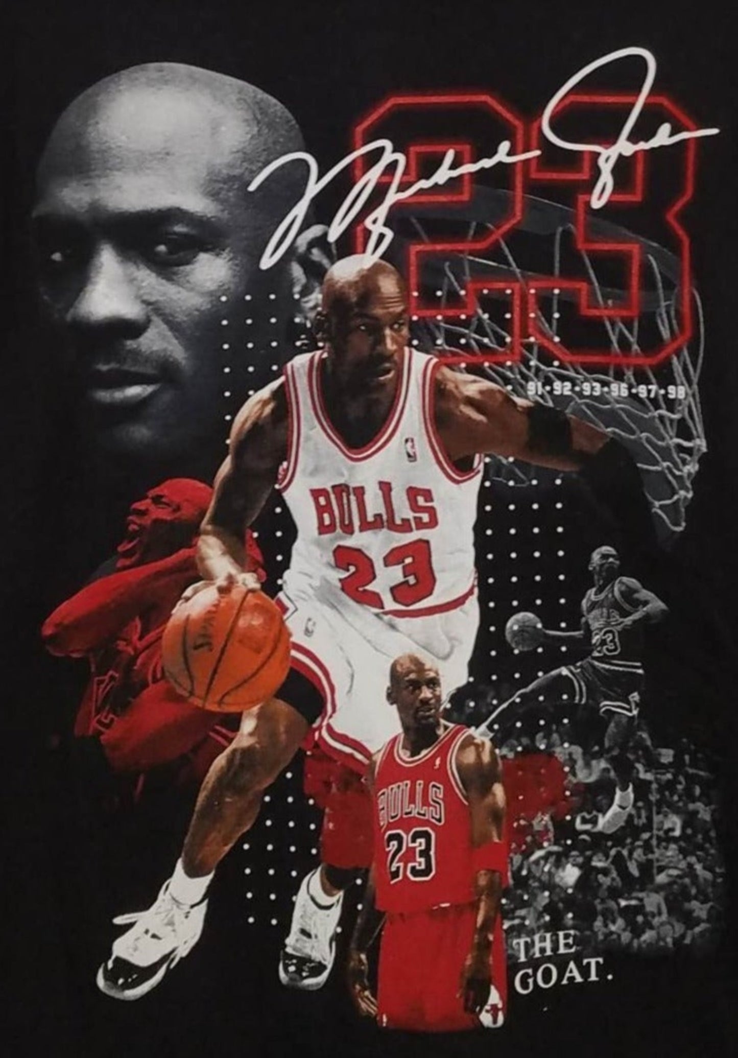 michael jordan the goat 23 adult silkscreen t-shirt available from small-3xl unisex apparel adult shirts tops"
