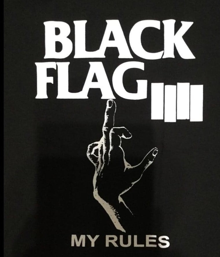 new black flag my rules men silkscreen t-shirt available from small 3xl shirts tops unisex apparel indie alternative indie music adult