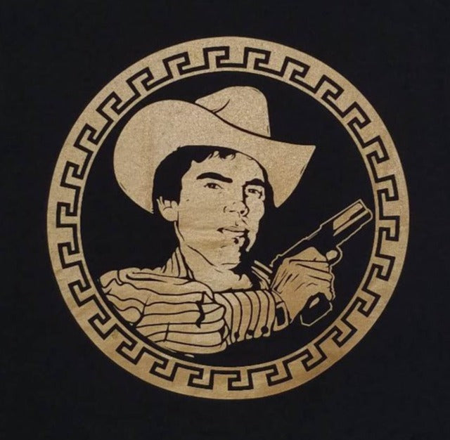 new chalino sanchez gold round picture men silkscreen corridos music t-shirt available in small-3xl unisex mexican style apparel adult shirts tops mexico