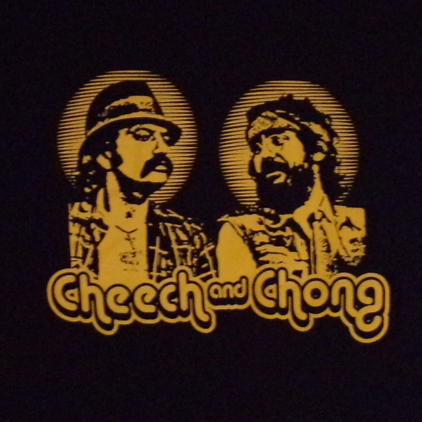 new cheech chong yellow picture unisex silkscreen t-shirt available from small-2xl apparel adult mexican style movie 420 shirts tops
