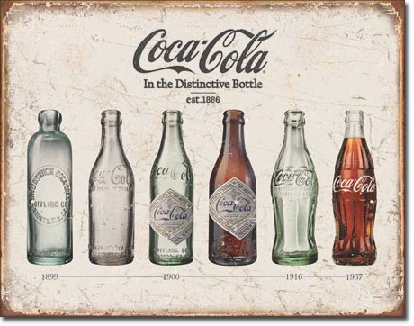 new coke bottle evolution distressed moms den man cave metal sign 16width x 12.5height drinks novelty sodas vintage wall decor