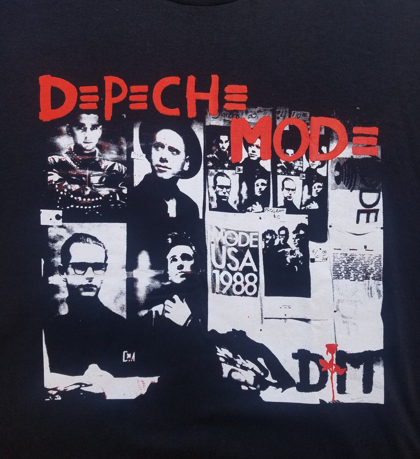 new depeche mode 1988 mens silkscreen t-shirt available from small-2xl unisex shirts tops music industrial apparel adult