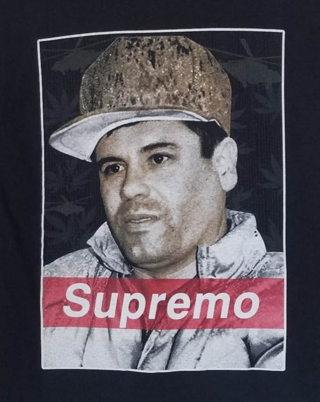 new el chapo supremo mens silkscreen t-shirt available from small-3xl mexican style men apparel adult shirts tops