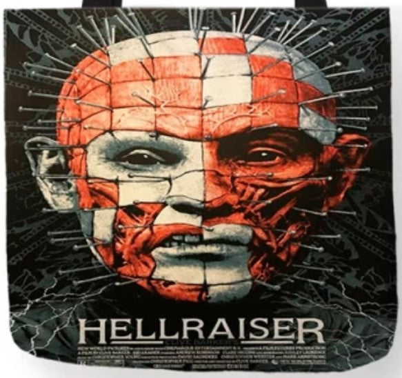 new hell raiser pinhead canvas tote bags image is printed on both sides women unisex men movie horror apparel handbags