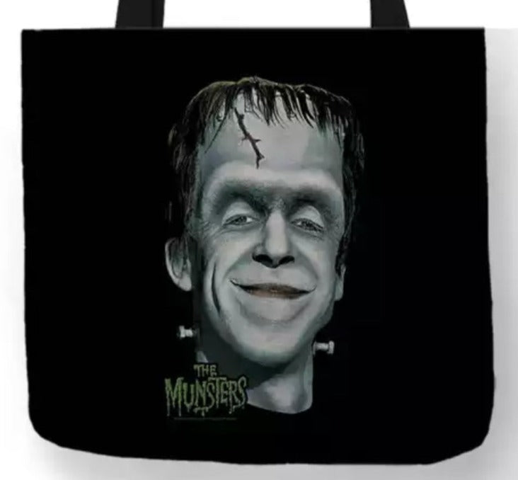 new herman munster canvas tote bags image is printed on both sides women unisex vintage hollywood the munsters men apparel handbags