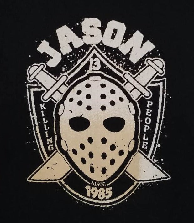 new jason killing people since 1985 unisex silkscreen t-shirt available from small-3xl women unisex movie men horror apparel adult jason