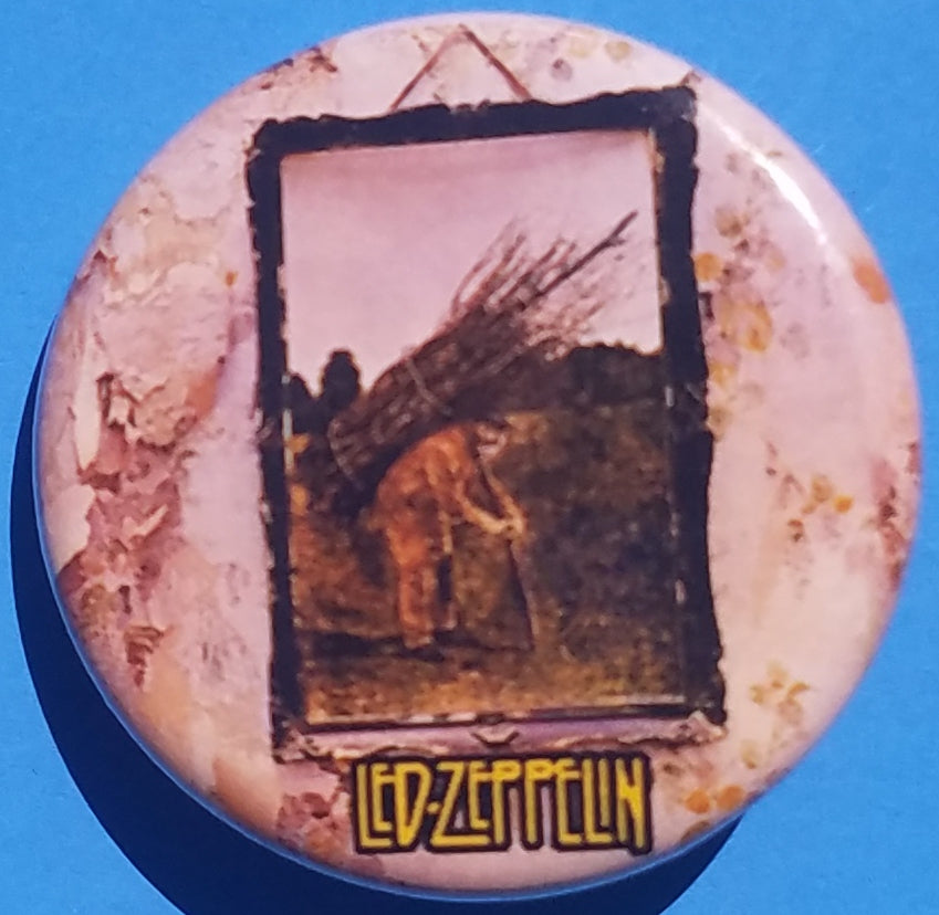 new led zeppelin button set of 3 fashion buttons are 1.25 inches in size Set Includes Led Zeppelin Color Angel Led Zeppelin IV Album Cover Led Zeppelin Zoso Symbols collection music classic rock pinback