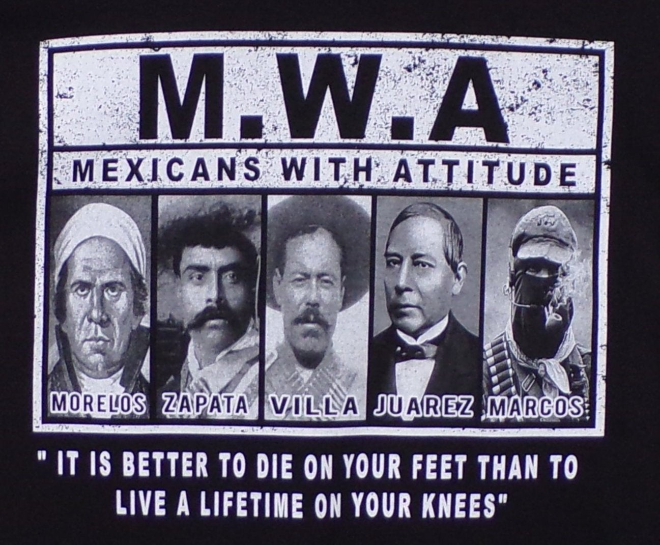 New ’M. W. A. Mexican With Attitude’ Unisex Silkscreen T-Shirt. Available From Small-3XL. - Men’s Short Sleeve Shirt