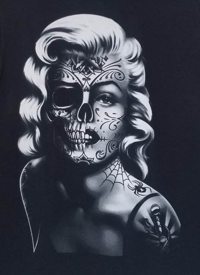 new marilyn monroe half dead mens silkscreen t-shirt available from small-2xl women vintage hollywood unisex men apparel adult shirts tops
