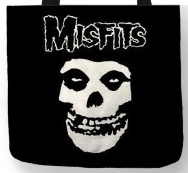 new misfits fiend face canvas tote bags image is printed on both sides women unisex tote bag punk music men hardcore punk fiend face apparel handbags