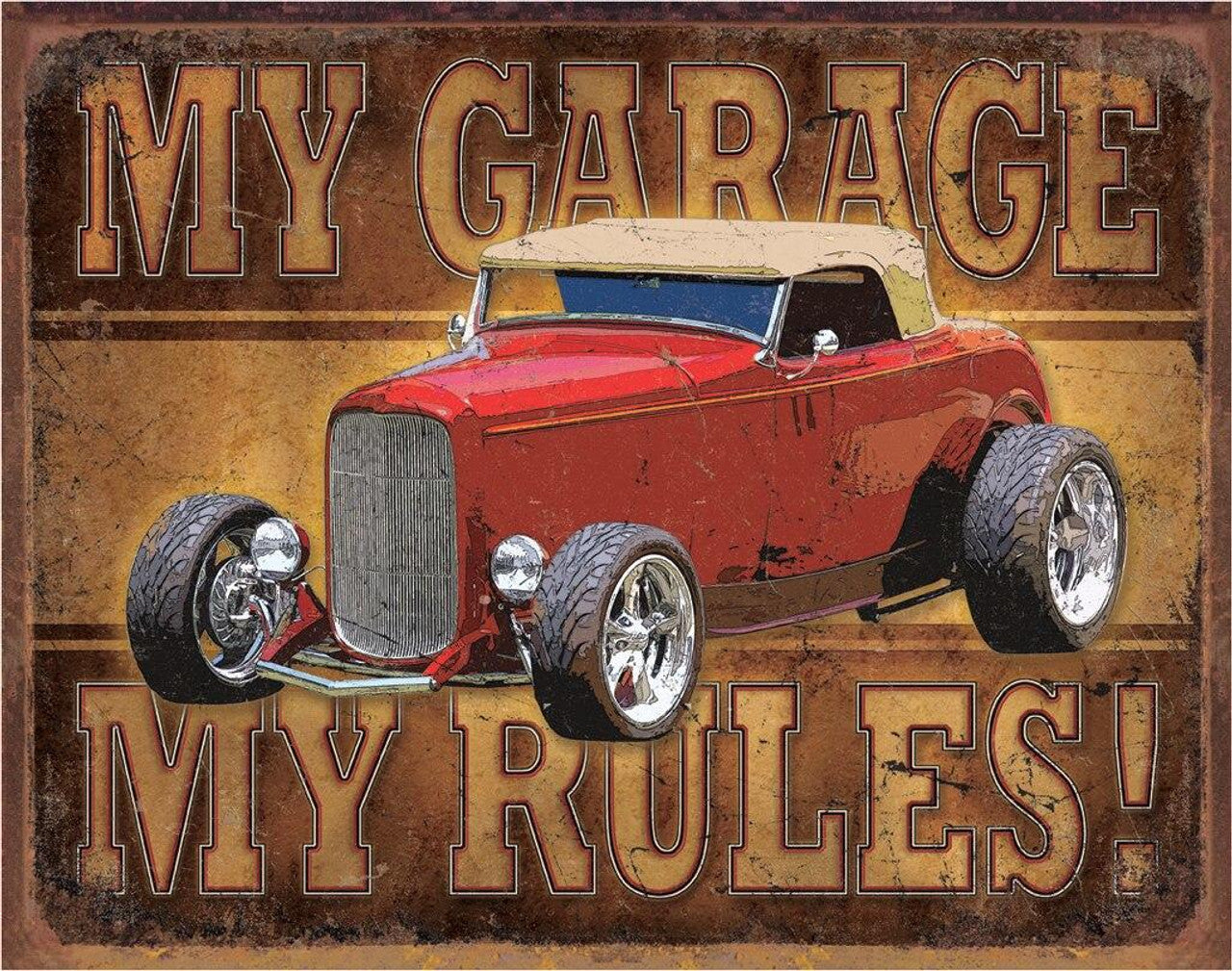 new my garage my rules man cave shop metal sign 16width x 12.5height wall decor man cave novelty