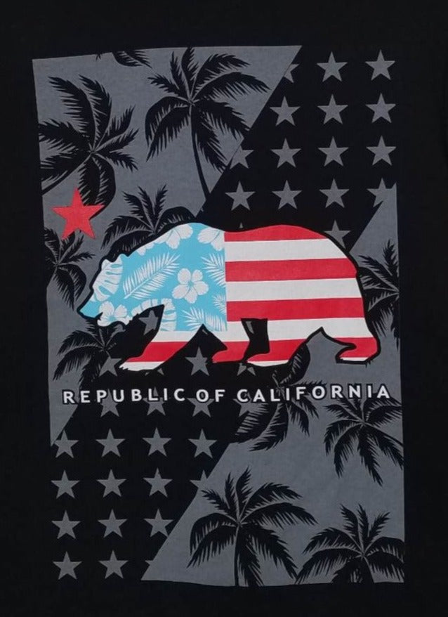 new republic of california bear unisex silkscreen t-shirt available from small-3xl women unisex men bear usa flag apparel america adult shirts tops