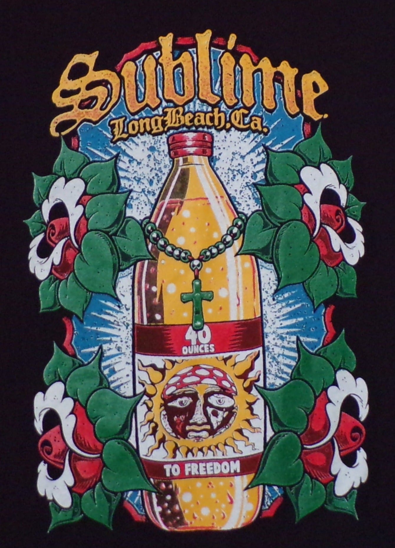 new sublime 40 oz to freedom mens silkscreen band t-shirt available in small 3xl women unisex music men beer apparel alcohol adult shirts tops