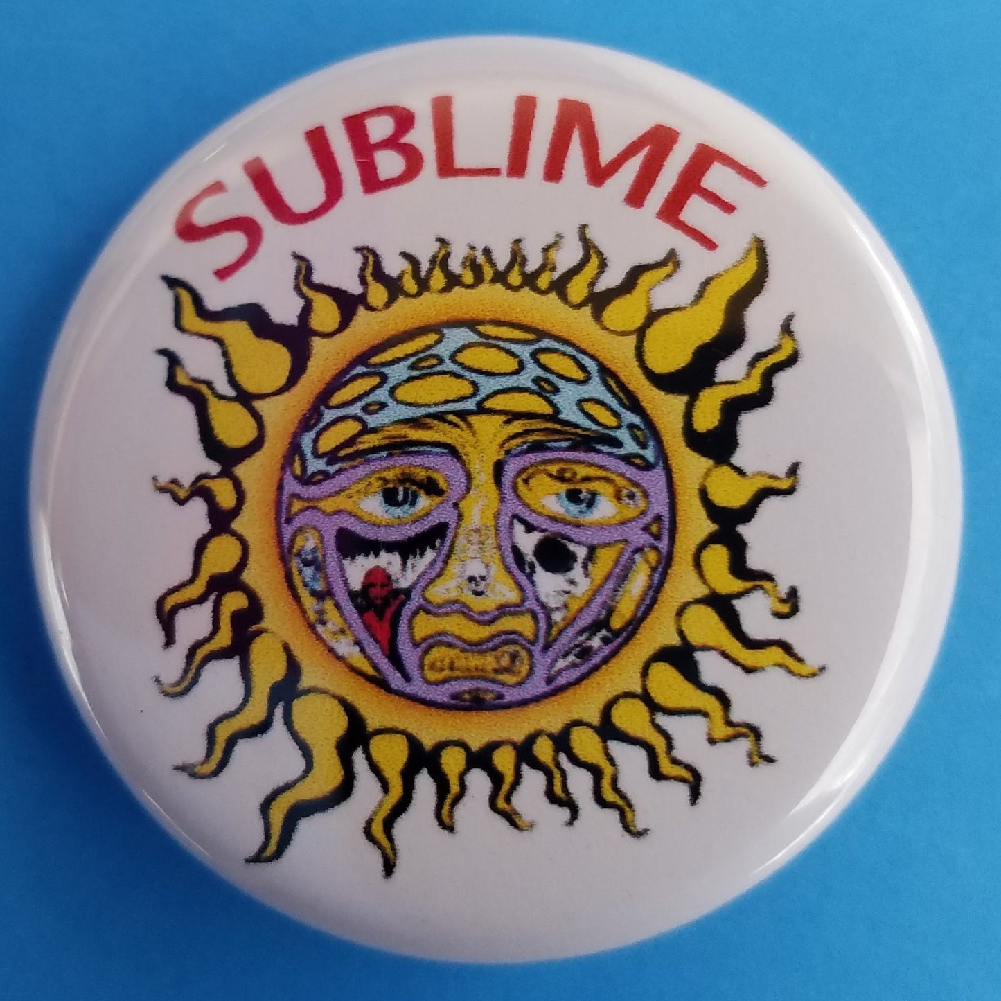 new sublime button set of 5 fashion buttons are 1.25 inches in size Set Includes Sublime Black With Green Sublime Black With Sun Sublime Sun On White Sublime LBC Orange On Black Sublime With Lou Dog music pinback