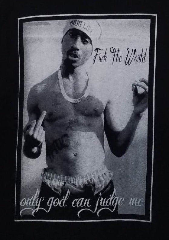 new tupac only god can judge me f t w mens silkscreen t-shirt available from small-2xl women unisex rap music movies men hip hop f the world apparel adult shirts tops