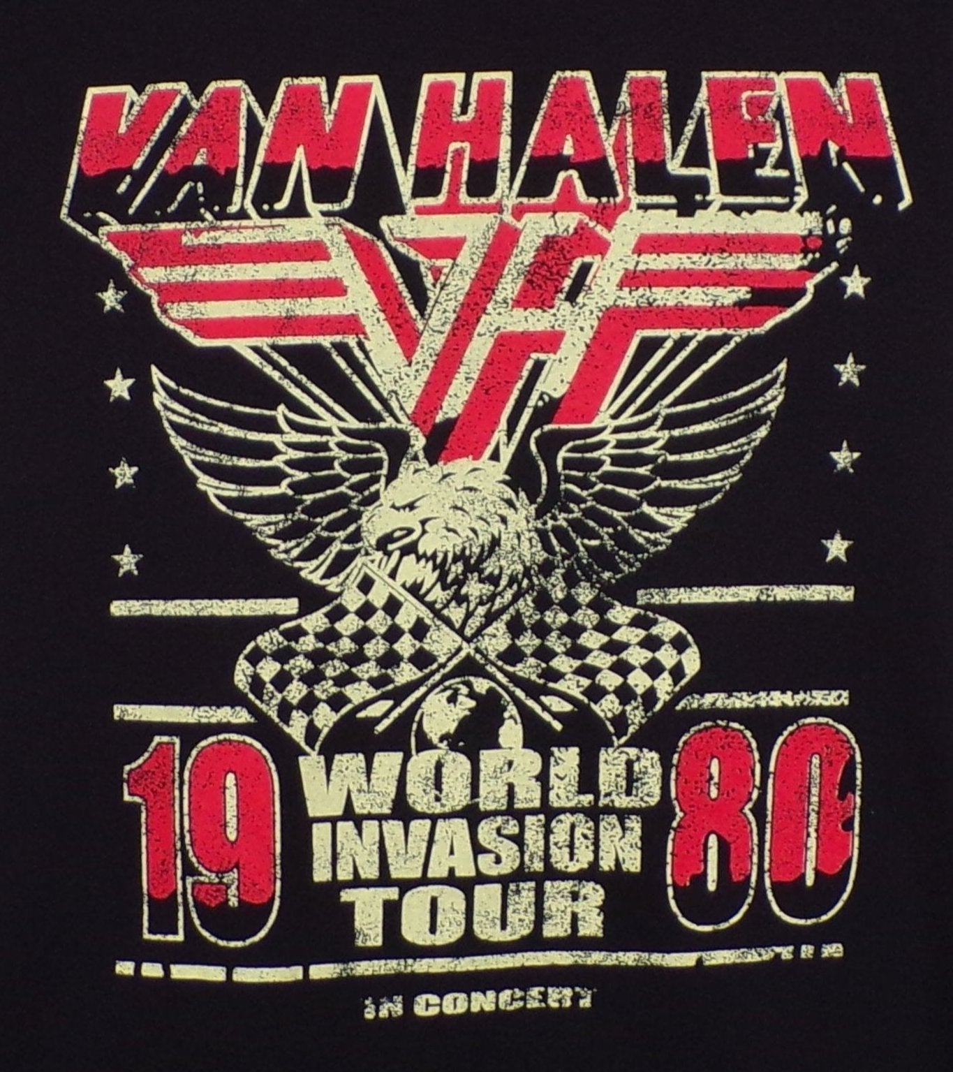 New ’Van Halen 1980 World Invasion Tour’ Unisex Silkscreen T-Shirt. Available From Small-2XL. - Men’s Short Sleeve Shirt