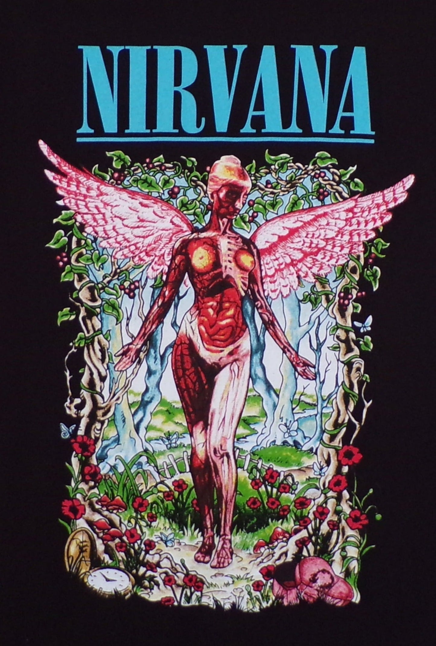 ’Nirvana In Utero Color Garden’ Adult Silkscreen T-Shirt. Available From Small-3XL. - Unisex Short Sleeve Shirt