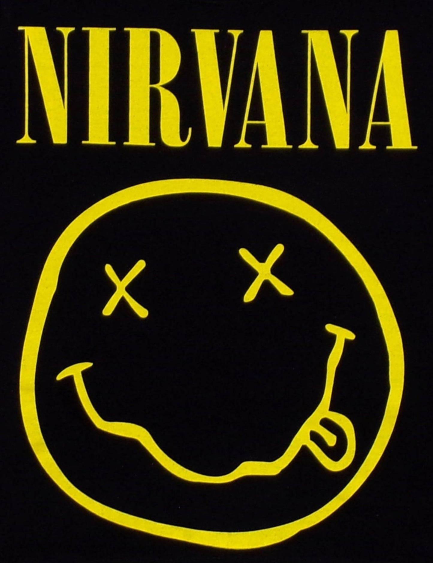 Youth Nirvana Smiley Face Band T-Shirt featuring the iconic smiley face logo. Available in XS-XL
