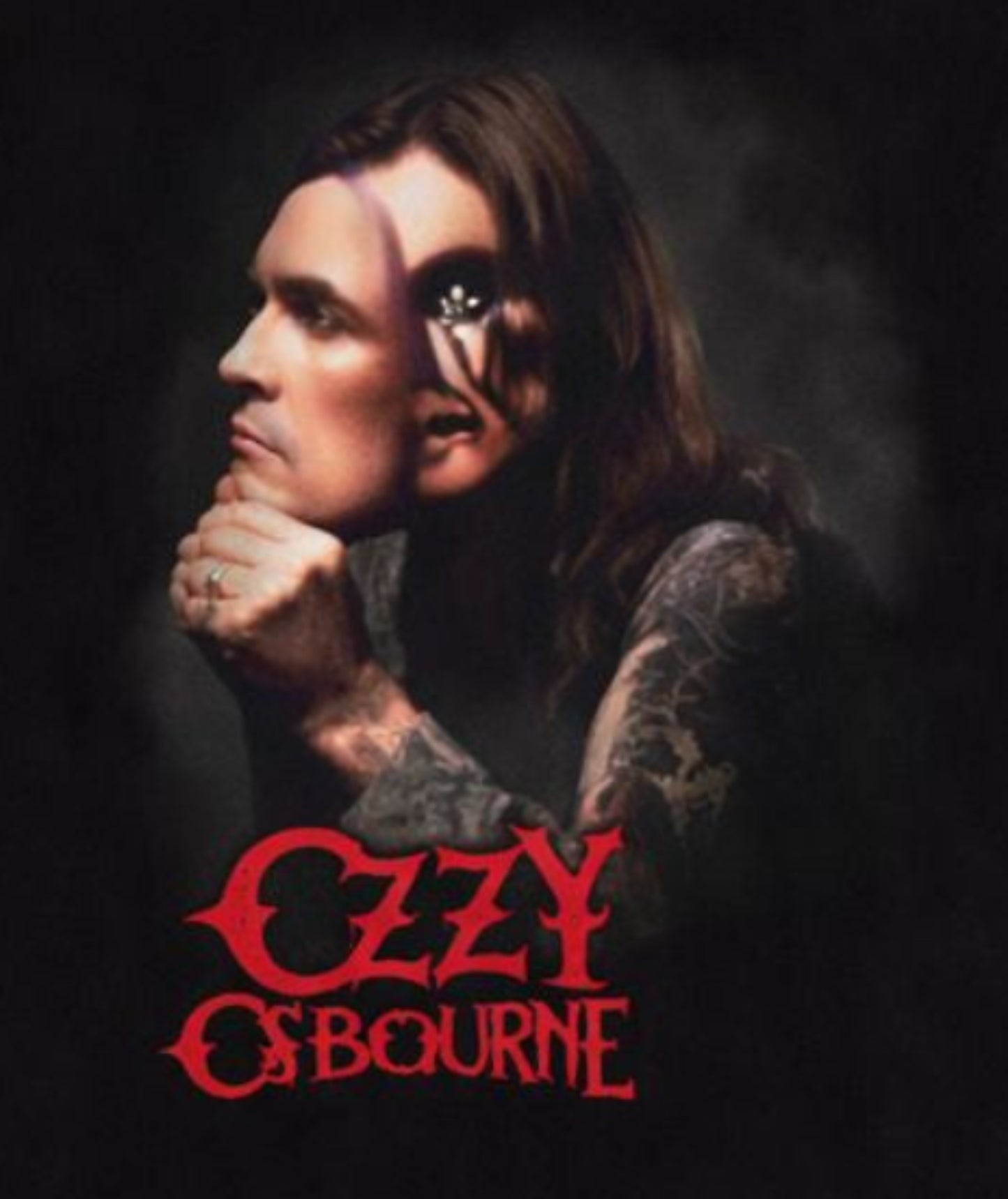 Ozzy Osbourne “Double Vision” T-shirt featuring layered portrait artwork in gray and red gothic text — unisex fit, small to 3XL.