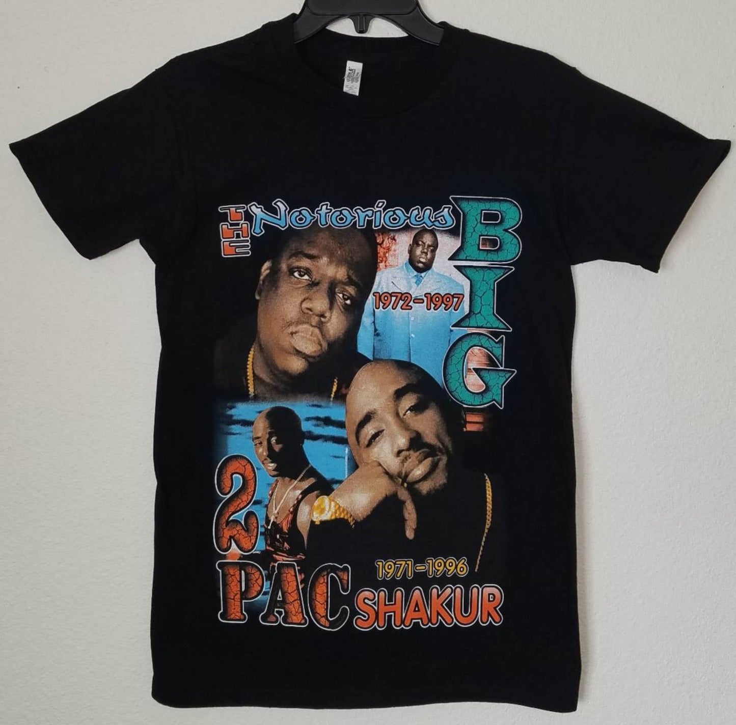 tupac biggie colored picture unisex silkscreen tshirt available from small-3xl.