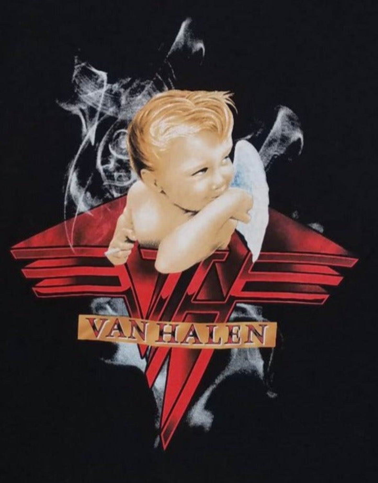 van halen with baby 1984 album unisex silkscreen t-shirt available from small-3xl women unisex rock music men apparel adult shirts tops