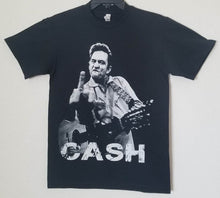 Load image into Gallery viewer, new johnny cash finger flipping off unisex silkscreen t-shirt available from small 3xl women unisex music men apparel adult shirts tops
