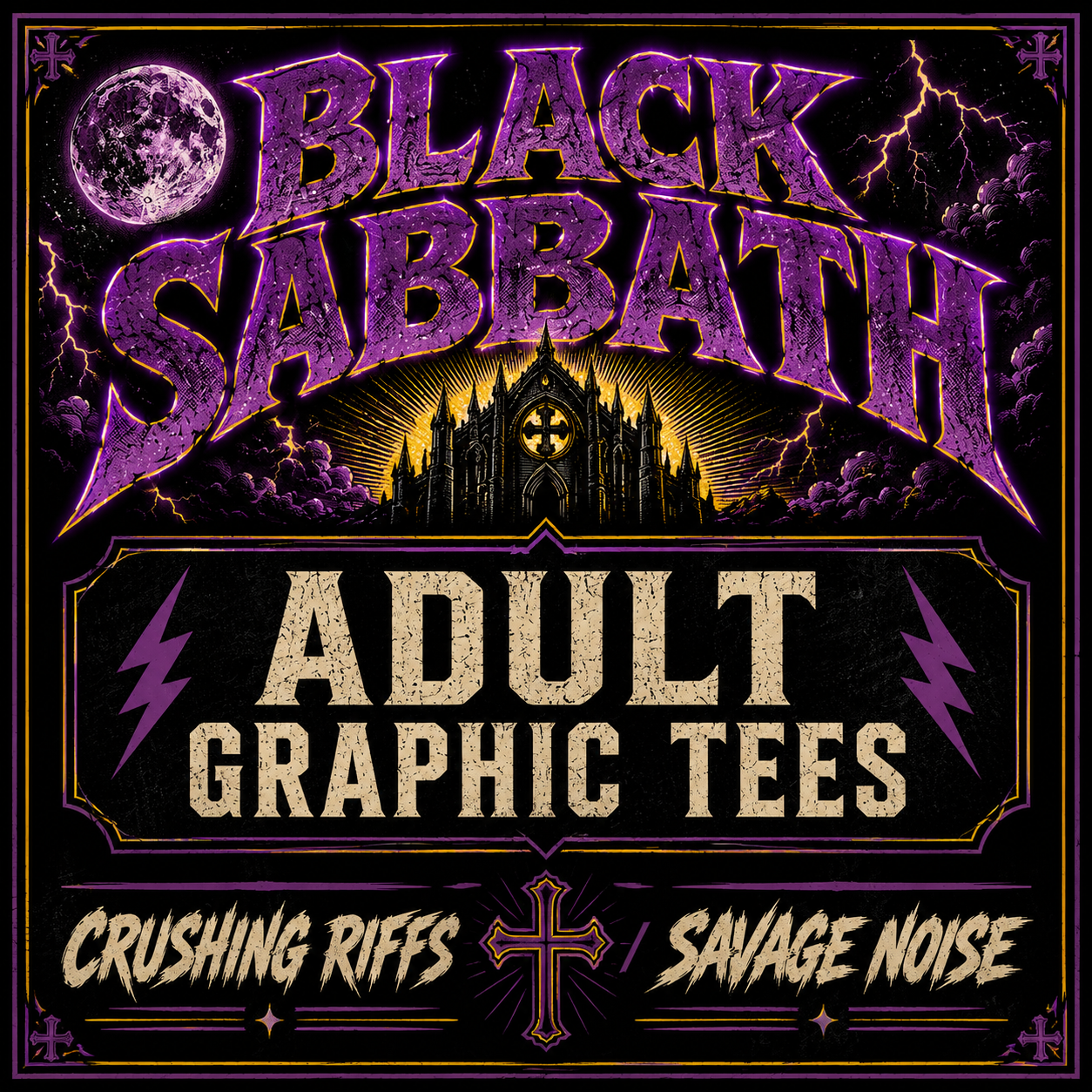Shop Black Sabbath adult graphic tees collection featuring heavy metal band shirt designs