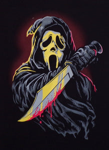 New "Scream Ghost With Knife" Unisex Silkscreen T-Shirt. Available From Small-3XL.