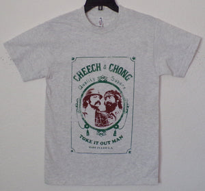 New "Cheech & Chong Toke It Out" Zig Zag Unisex Silkscreen T-Shirt. Available From Small-3XL.