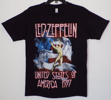 Load image into Gallery viewer, New &quot;Led Zeppelin United States Of America 1977&quot; Unisex Silkscreen T-Shirt. Available From Small-3XL.
