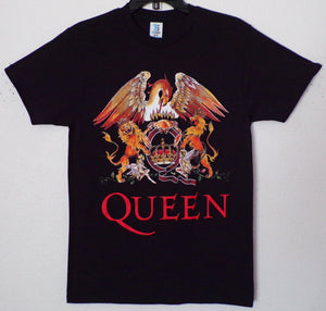 new queen the lion mens silkscreen t-shirt image is on the front available in small-3xl women unisex music men apparel adult classic rock shirts tops