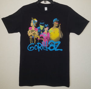 New "Gorillaz W/Baby Deer" Unisex Silkscreen T-Shirt. Available From Small-3XL.