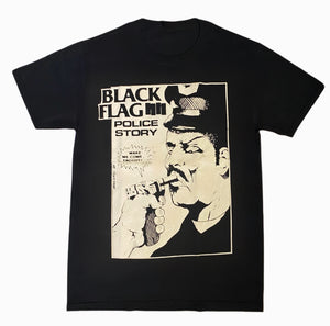 New "Black Flag Police Story" Unisex Silkscreen T-Shirt. Available From Small-3XL.