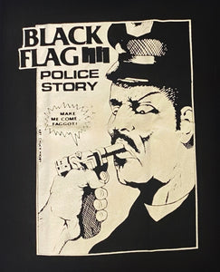 New "Black Flag Police Story" Unisex Silkscreen T-Shirt. Available From Small-3XL.