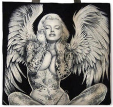 Load image into Gallery viewer, New &quot;Marilyn Monroe Angel Wings&quot; Canvas Tote Bags. Image Is Printed On Both Sides.
