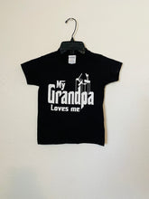 Load image into Gallery viewer, New &quot;My Grandpa Loves Me Godfather Themed&quot; Youth Silkscreen T-Shirt. Available In XS-XL Youth.
