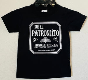 New "Soy El Patroncito" Youth Silkscreen T-Shirt. Youth Silkscreen T-Shirt. Available In XS-XL Youth.