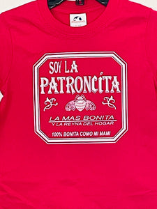 New "Soy La Patroncita" Youth Silkscreen T-Shirt. Available In XS-XL Youth.