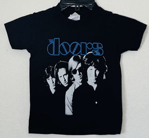 new the doors with blue writing youth silkscreen t-shirt available in xs-xl youth unisex music movie kids girls boys apparel shirts tops