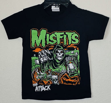 new misfits the attack youth silkscreen t-shirt available from XS-XL youth unisex music girls boy apparel shirts tops kids children